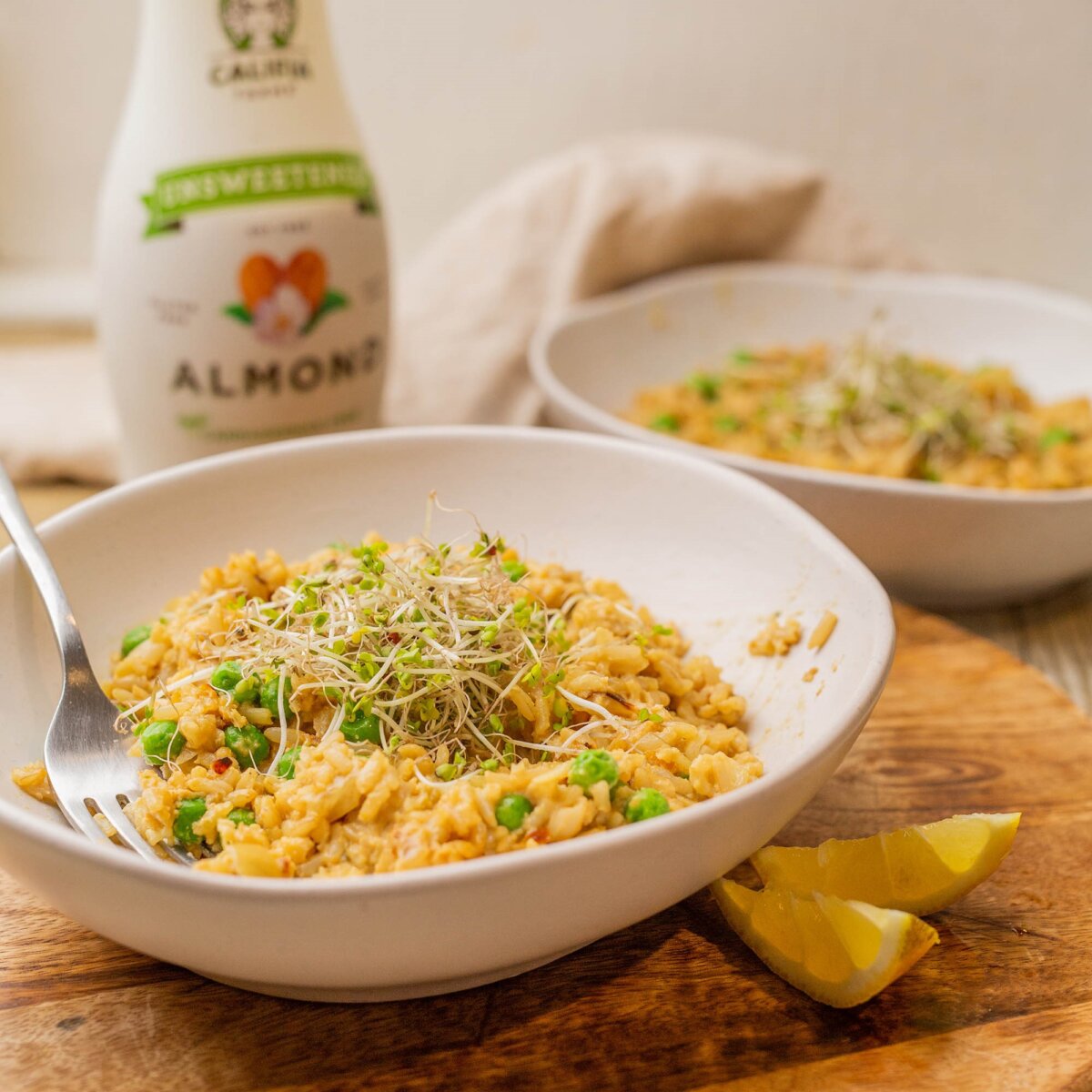 Milk Risotto Creamy Green Pea & Lemon Almond Milk Risotto | Kiddipedia